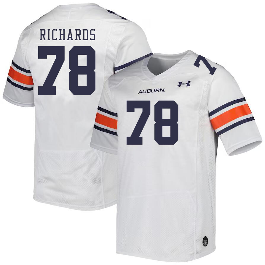 Men's Auburn Tigers #78 Evan Richards White 2023 College Stitched Football Jersey